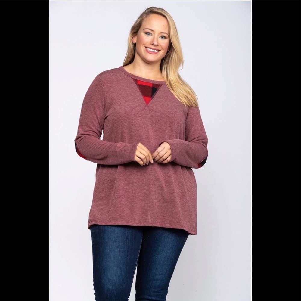 Plus Size Checker Contrast Top - 3 Pack